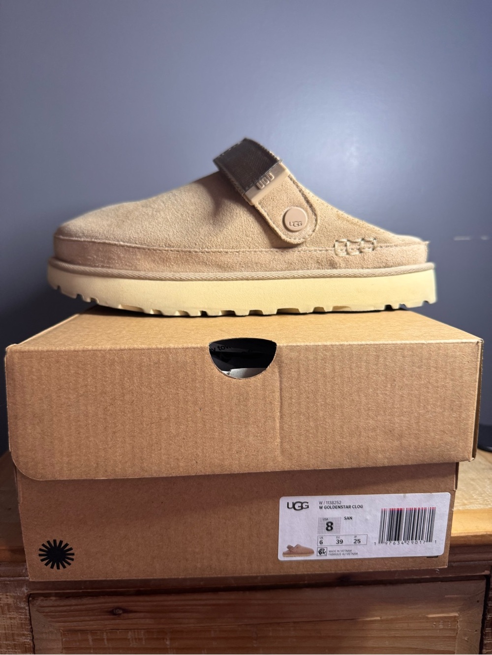UGG Tan Suede Slip-On Mule with Adjustable Strap - Picture 5 of 6